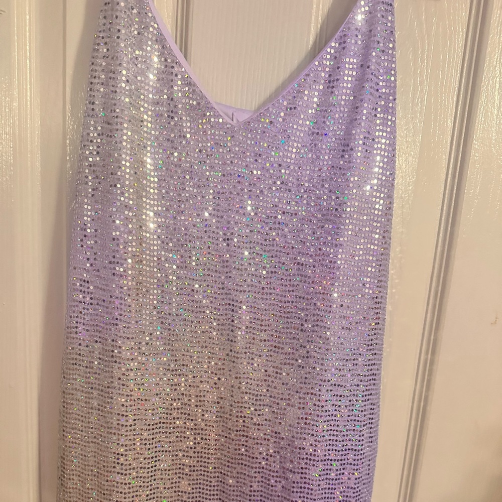 Silver, shiny colorful, short party dress